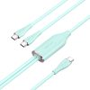 Vention USB-C 2.0/M -> 2*USB-C/M, (5A,szilikon,zöld), 1,5m, kábel