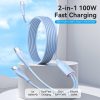Vention USB-C 2.0/M -> 2*USB-C/M, (5A,szilikon,fehér), 1,5m, kábel
