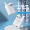 Vention TÖLTŐ USB-A+C (2port, 18W/20W,fehér, UK csatlakozó)