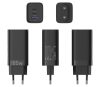 Vention USB-C+C+A (65W/30W/30W, 3-portos, fekete), töltő