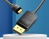 Vention mini Displayport -> Displayport, (fekete), 1,5m, kábel