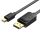 Vention mini Displayport -> Displayport, (fekete), 2m, kábel