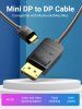 Vention mini Displayport -> Displayport, (fekete), 2m, kábel