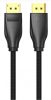 Vention Displayport/M -> Displayport/M (Szövet, fekete), 1,5m, kábel