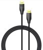 Vention Displayport/M -> Displayport/M (Szövet, fekete), 5m, kábel