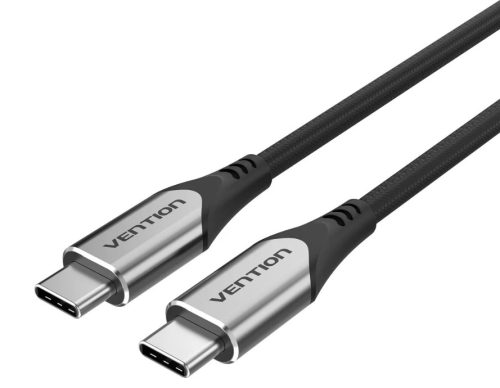 Vention USB-C 3.1/M -> USB-C 3.1/M, (szövet, szürke), 1m, kábel