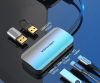 Vention USB-C -> USB3.0x4/PD (0,15m Szürke Aluminum Ötvözet), Hub