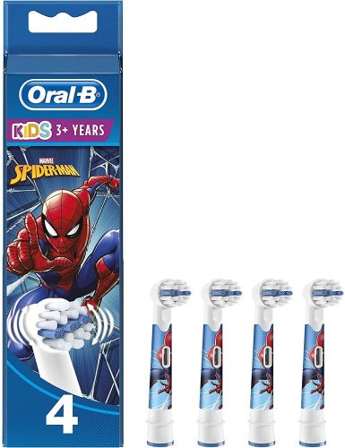 Oral-B EB10-4 Stages Power Kids gyerek elektromos fogkefefej, pótfej 4db-os Spiderman