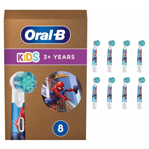 Oral-B EB10S-8 Kids gyerek elektromos fogkefefej, pótfej 8db-os, Spiderman