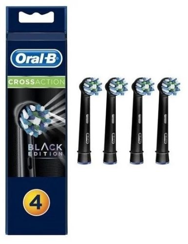 Oral-B EB50BK-4 Cross Action Black Edition elektromos fogkefefej, pótfej, 4db-os