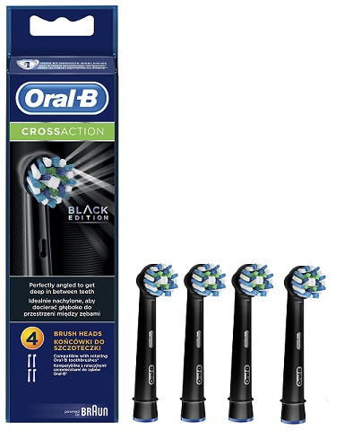 Oral-B EB50BRB-4 CrossAction Clean Maximiser elektromos fogkefefej, 4 darabos, fekete