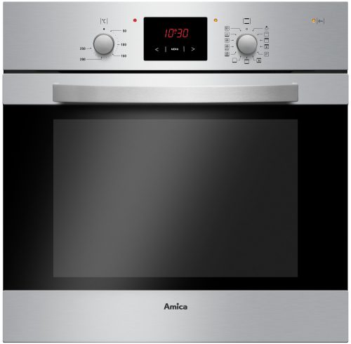 Amica EBP 13623 E beépíthető elektromos sütő,Pirolitikus tisztítás, 65liter, inox/fekete
