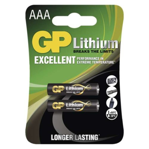 GP Batteries B15112 lítium mikro ceruza elem AAA/FR03 (2 darabos kiszerelésben rendelhető, az ár darabonként értendő)