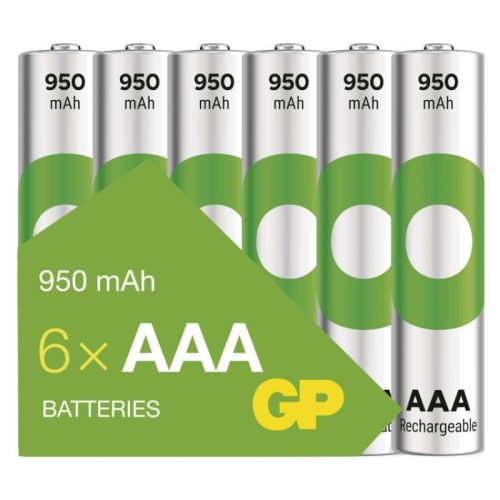 GP ReCyko B2511V 950mAh NiMH AAA/HR03 mikro ceruza akkumulátor (6 darabos kiszerelésben rendelhető, az ár darabonként értendő)