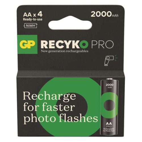 GP ReCyko Pro B2629 Photo Flash 2000 mAh NiMH AA/HR6 ceruza akkumulátor (4 darabos kiszerelésben rendelhető, az ár darabonként értendő)