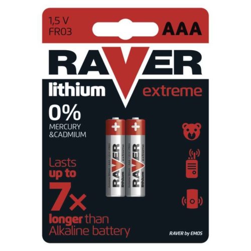RAVER Lítium elem AAA 2db/bliszter (B7811)