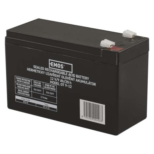 Emos B9675 ólomakkumulátor, 12V, 9Ah, karbantartásmentes,