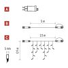 Emos D1CW02 karácsonyi fényfüzér, jégcsap, 2.9x0.9méter, 100LED, kül- és beltéri, meleg fehér, időzítő