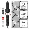 Emos D2AC04 PROFI sorolható karácsonyi fényfüzér, 10méter, 100LED, kül- és beltéri, hideg fehér, fekete