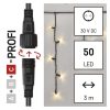 Emos D2CW01 PROFI sorolható karácsonyi fényfüzér, jégcsap, 3x0.4méter, 50LED, kültéri, meleg fehér, fekete