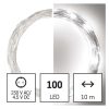Emos D3AC01 karácsonyi fényfüzér, nano, ezüst, 10méter, 100LED, kül- és beltéri, hideg fehér, időzítő