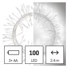 Emos D3FC01 karácsonyi fényfüzér, nano, süni, 2.4méter, 100LED, beltéri, hideg fehér, időzítő, elemes (3xAA)