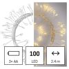 Emos D3FW01 karácsonyi fényfüzér, nano, süni, 2.4méter, 100LED, beltéri, meleg fehér, időzítő, elemes (3xAA)