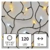 Emos D4AN02 karácsonyi fényfüzér, villogó, 12méter, 120LED, meleg/hideg fehér, kül- és beltéri, időzítő