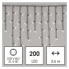 Emos D4CC01 karácsonyi fényfüzér, jégcsap, 3.6x0.7méter, 200LED, kül- és beltéri, hideg fehér, 8 program