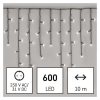 Emos D4CC03 karácsonyi fényfüzér, jégcsap, 10x0.7méter, 600LED, kül- és beltéri, hideg fehér, 8 program