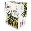 Emos D4CW01 karácsonyi fényfüzér, jégcsap, 3.6x0.7méter, 200LED, kül- és beltéri, meleg fehér, 8 program