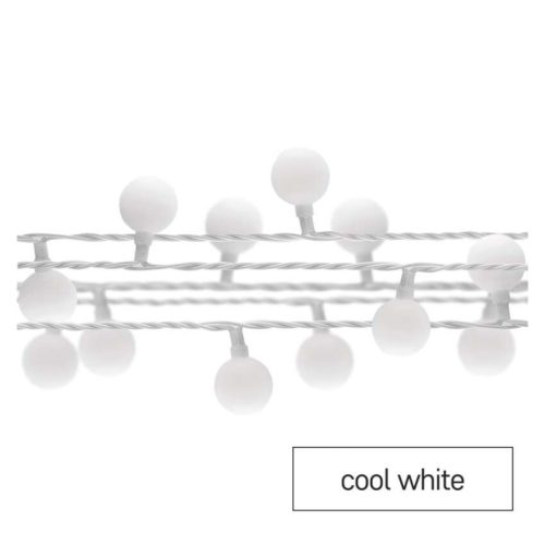 Emos D5AC01 karácsonyi fényfüzér, cseresznye- golyók, 4m, 40LED, hideg fehér, kül- és beltéri, időzítő