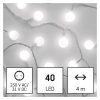Emos D5AC01 karácsonyi fényfüzér, cseresznye- golyók, 4m, 40LED, hideg fehér, kül- és beltéri, időzítő
