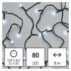 Emos D5AC02 karácsonyi fényfüzér, cseresznye- golyók, 8m, 80LED, hideg fehér, kül- és beltéri, időzítő
