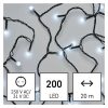Emos D5AC07 karácsonyi fényfüzér, cseresznye- golyók, 20m, 200LED, hideg fehér, kül- és beltéri, 8 program
