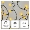 Emos D5AW02 karácsonyi fényfüzér, cseresznye- golyók, 8m, 80LED, meleg fehér, kül- és beltéri, időzítő