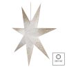 Emos DCAZ07 LED papírcsillag, függeszthető, arany csillámporos a szélein, E14 izzó foglalat, fehér, 60 cm, beltéri
