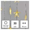 Emos DCGW01 karácsonyi fényfüggöny, csillagok, 1.2x 0.9m, 30LED, meleg fehér, beltéri, időzítő