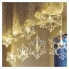 Emos DCGW06 karácsonyi fényfüggöny, hópelyhek, 84x45cm, 8LED, beltéri, meleg fehér
