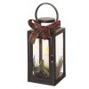 Emos DCLV14 LED dekoráció – karácsonyi lámpa gyertyával, fekete, 20 cm, 3x AAA, beltéri, vintage 