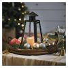 LED fekete, szögletes lámpás, 26,5 cm, 3x AAA, beltéri, vintage (DCLV18)