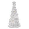 Kerámia LED-es fa hóemberekkel, 33,5 cm, 2x AA, meleg fehér, időzítő (DCLW31)
