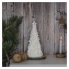 Kerámia LED-es fa hóemberekkel, 33,5 cm, 2x AA, meleg fehér, időzítő (DCLW31)