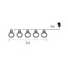 LED fényfüzér – 10x party égő, 5 m, kültéri és beltéri, többszínű (DCPM01)