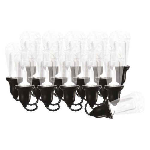 LED fényfüzér – 16x party égő átlátszó, 7,6 m, kültéri és beltéri, meleg fehér (DCPW04)