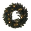 LED karácsonyi koszorú, 40 cm, 2x AA, beltéri, meleg fehér, időzítő (DCTW05)