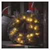 LED karácsonyi koszorú, 40 cm, 2x AA, beltéri, meleg fehér, időzítő (DCTW05)