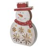LED karácsonyi hóember, fa, 30 cm, 2x AA, beltéri, meleg fehér, időzítő (DCWW07)