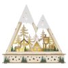 LED-es fa karácsonyi tájkép, 23,5 cm, 2x AA, beltéri, meleg fehér, időzítő (DCWW39)