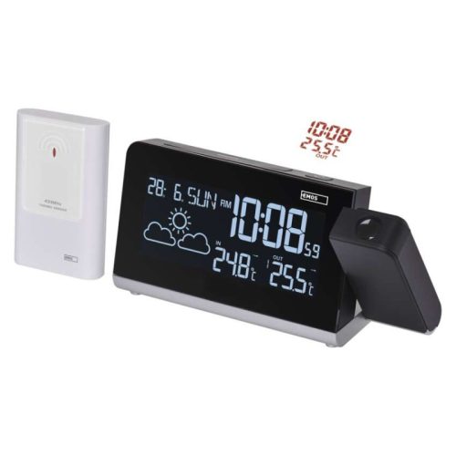 Emos E8466 Projektoros időjárás-állomás, vezeték nélküli, naptár, színes LCD, ébresztő, szundi